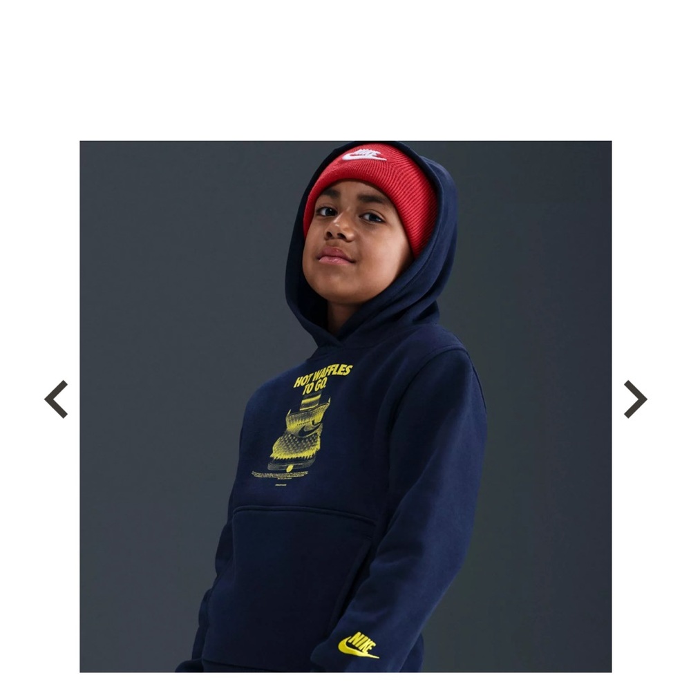 NEW Nike Kids' Sportswear Club Fleece Waffles Hoodie NEW Small